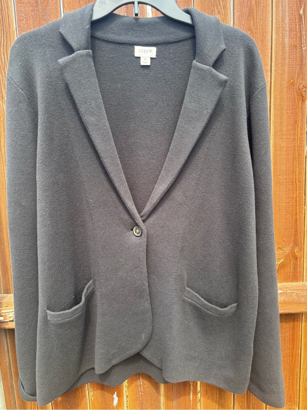 J. Crew Black Knit Single-Button Blazer